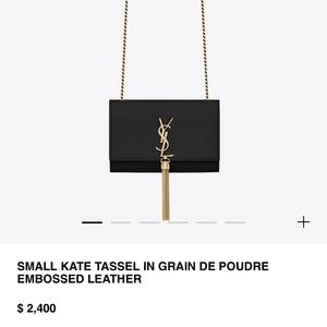 SMALL KATE TASSEL IN GRAIN DE POUDRE EMBOSSED LEATHER